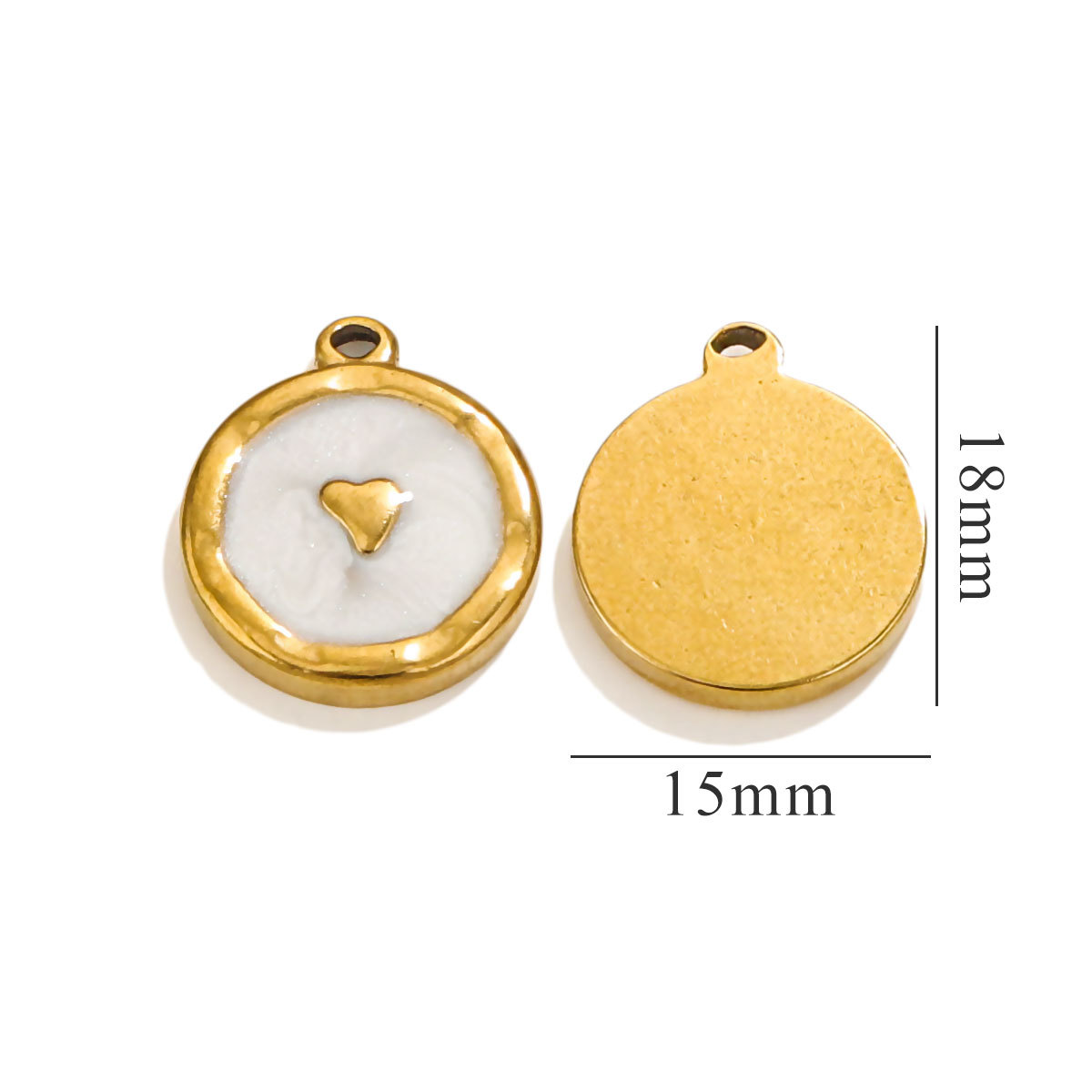 White / 1 Piece Simple Sweet Style Heart Shape Stainless Steel  Gold Color Women's Pendant Picture3